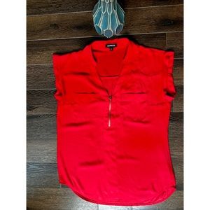 NWOT Express Chelsea Popover Red Blouse. Size S.